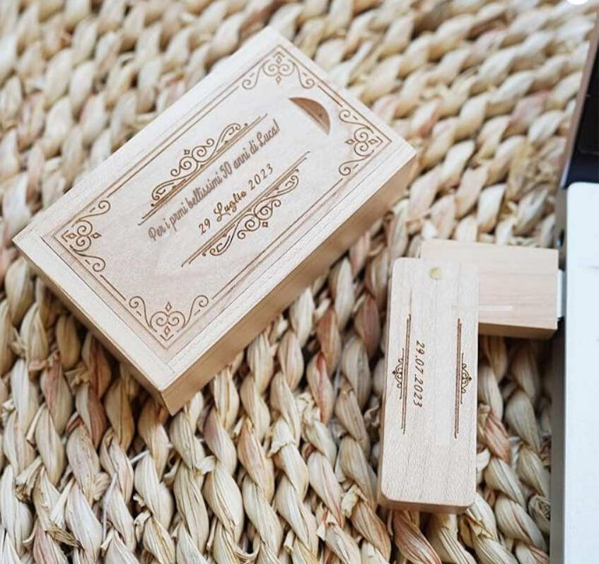 Receiving a nice physical package creates a stronger impact. Custom USB case with the video file